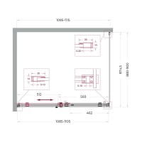Душевой уголок BelBagno SOFT_CLOSE-2-AH-1-110/90-C-GM, 110 х 90 см, стекло прозрачное, профиль вороненая сталь, gunmetal