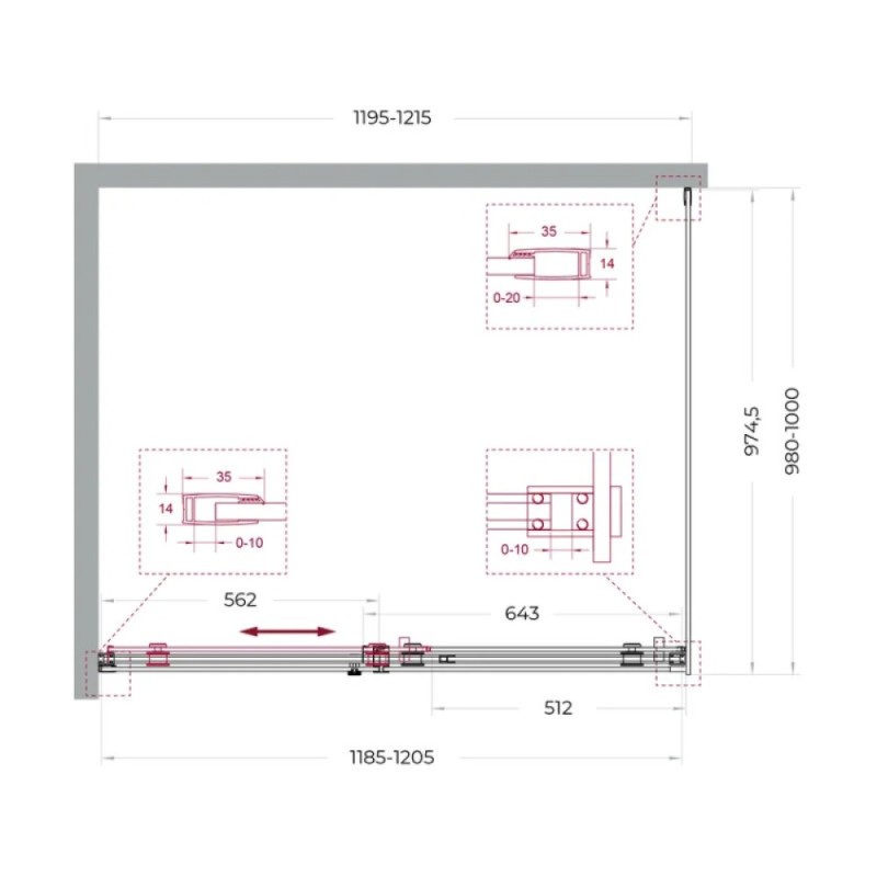 Душевой уголок BelBagno SOFT_CLOSE-2-AH-1-120/100-C-Cr, 120 х 100 см, стекло прозрачное, профиль хром