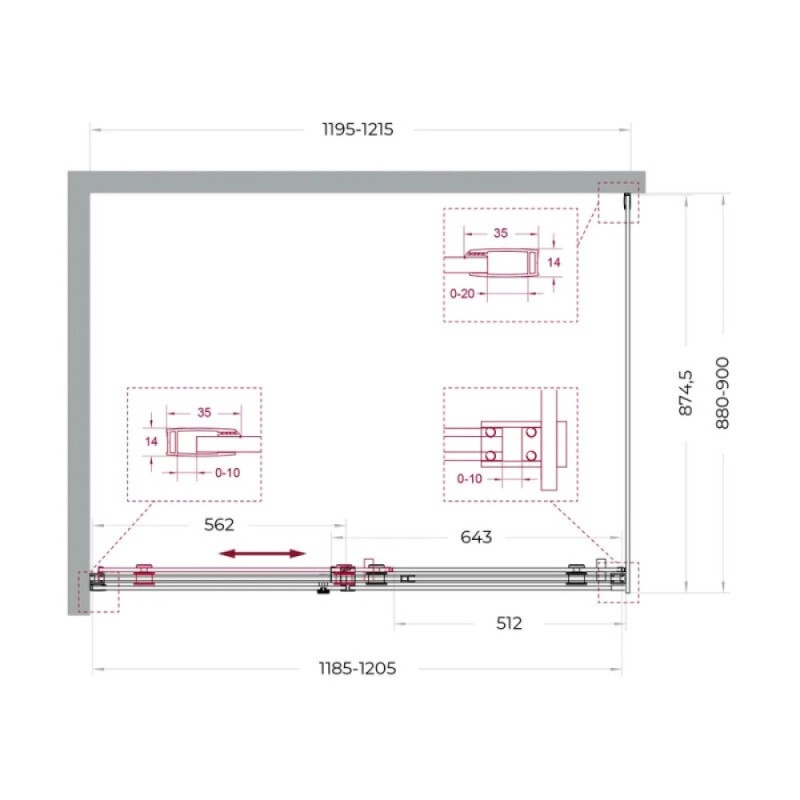 Душевой уголок BelBagno SOFT_CLOSE-2-AH-1-120/90-C-Cr, 120 х 90 см, стекло прозрачное, профиль хром