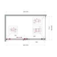 Душевой уголок BelBagno SOFT_CLOSE-2-AH-1-130/80-C-GM, 130 х 80 см, стекло прозрачное, профиль вороненая сталь, gunmetal