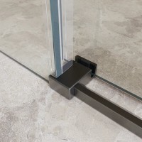 Душевой уголок BelBagno SOFT_CLOSE-2-AH-1-130/80-C-GM, 130 х 80 см, стекло прозрачное, профиль вороненая сталь, gunmetal