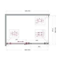 Душевой уголок BelBagno SOFT_CLOSE-2-AH-1-130/90-C-GM, 130 х 90 см, стекло прозрачное, профиль вороненая сталь, gunmetal