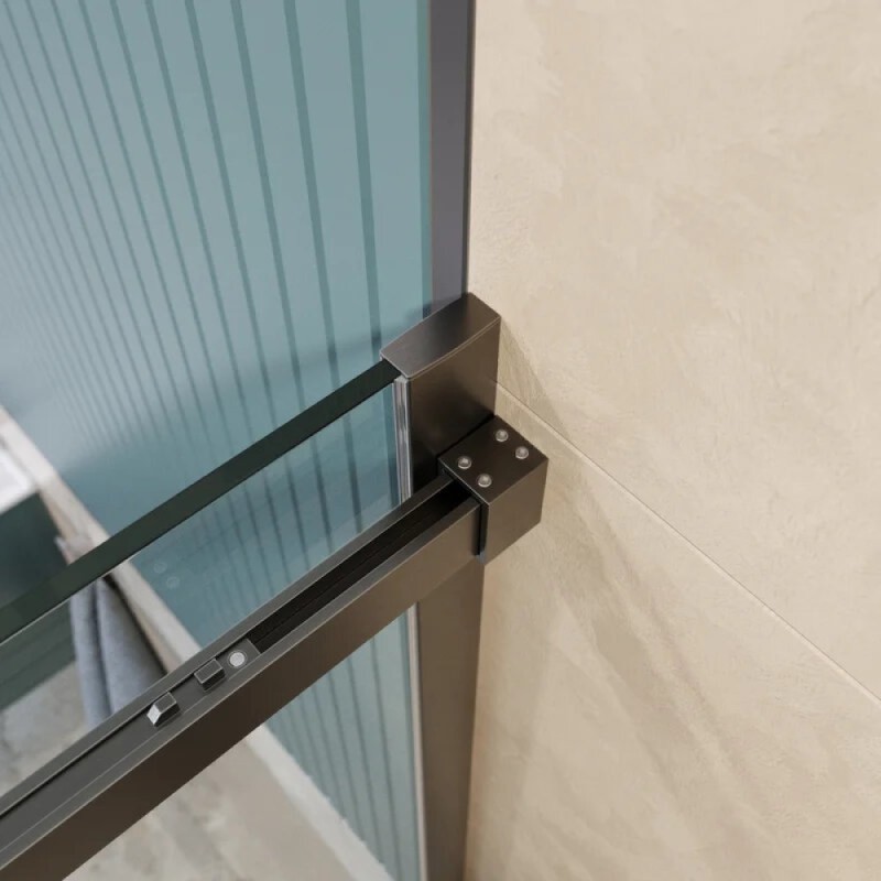 Душевой уголок BelBagno SOFT_CLOSE-2-AH-1-130/90-C-GM, 130 х 90 см, стекло прозрачное, профиль вороненая сталь, gunmetal