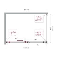 Душевой уголок BelBagno SOFT_CLOSE-2-AH-1-140/100-C-Cr, 140 х 100 см, стекло прозрачное, профиль хром