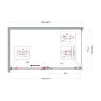 Душевой уголок BelBagno SOFT_CLOSE-2-AH-1-140/80-C-GM, 140 х 80 см, стекло прозрачное, профиль вороненая сталь, gunmetal