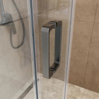 Душевой уголок BelBagno SOFT_CLOSE-2-AH-1-140/80-C-GM, 140 х 80 см, стекло прозрачное, профиль вороненая сталь, gunmetal