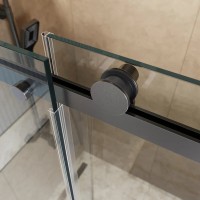 Душевой уголок BelBagno SOFT_CLOSE-2-AH-1-140/80-C-GM, 140 х 80 см, стекло прозрачное, профиль вороненая сталь, gunmetal