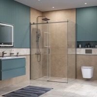Душевой уголок BelBagno SOFT_CLOSE-2-AH-1-140/90-C-GM, 140 х 90 см, стекло прозрачное, профиль вороненая сталь, gunmetal