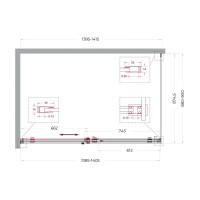 Душевой уголок BelBagno SOFT_CLOSE-2-AH-1-140/90-C-GM, 140 х 90 см, стекло прозрачное, профиль вороненая сталь, gunmetal
