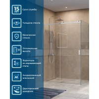 Душевой уголок BelBagno SOFT_CLOSE-2-AH-1-150/100-C-Cr, 150 х 100 см, стекло прозрачное, профиль хром