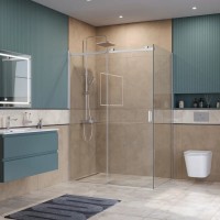 Душевой уголок BelBagno SOFT_CLOSE-2-AH-1-150/100-C-Cr, 150 х 100 см, стекло прозрачное, профиль хром