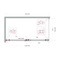 Душевой уголок BelBagno SOFT_CLOSE-2-AH-1-150/80-C-GM, 150 х 80 см, стекло прозрачное, профиль вороненая сталь, gunmetal
