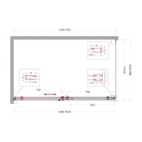 Душевой уголок BelBagno SOFT_CLOSE-2-AH-1-150/90-C-GM, 150 х 90 см, стекло прозрачное, профиль вороненая сталь, gunmetal