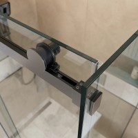 Душевой уголок BelBagno SOFT_CLOSE-2-AH-1-150/90-C-GM, 150 х 90 см, стекло прозрачное, профиль вороненая сталь, gunmetal