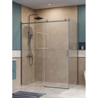 Душевой уголок BelBagno SOFT_CLOSE-2-AH-1-160/90-C-GM, 160 х 90 см, стекло прозрачное, профиль вороненая сталь, gunmetal