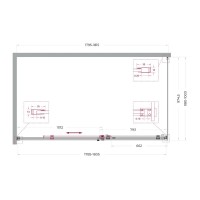 Душевой уголок BelBagno SOFT_CLOSE-2-AH-1-180/100-C-Cr, 180 х 100 см, стекло прозрачное, профиль хром