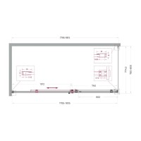 Душевой уголок BelBagno SOFT_CLOSE-2-AH-1-180/80-C-GM, 180 х 80 см, стекло прозрачное, профиль вороненая сталь, gunmetal