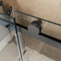 Душевая дверь BelBagno SOFT_CLOSE-2-BF-1-100-C-GM, 100 см, стекло прозрачное, профиль вороненая сталь, gunmetal