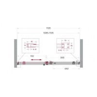 Душевая дверь BelBagno SOFT_CLOSE-2-BF-1-110-C-GM, 110 см, стекло прозрачное, профиль вороненая сталь, gunmetal