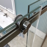 Душевая дверь BelBagno SOFT_CLOSE-2-BF-1-110-C-GM, 110 см, стекло прозрачное, профиль вороненая сталь, gunmetal