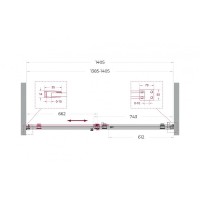 Душевая дверь BelBagno SOFT_CLOSE-2-BF-1-140-C-GM, 140 см, стекло прозрачное, профиль вороненая сталь, gunmetal