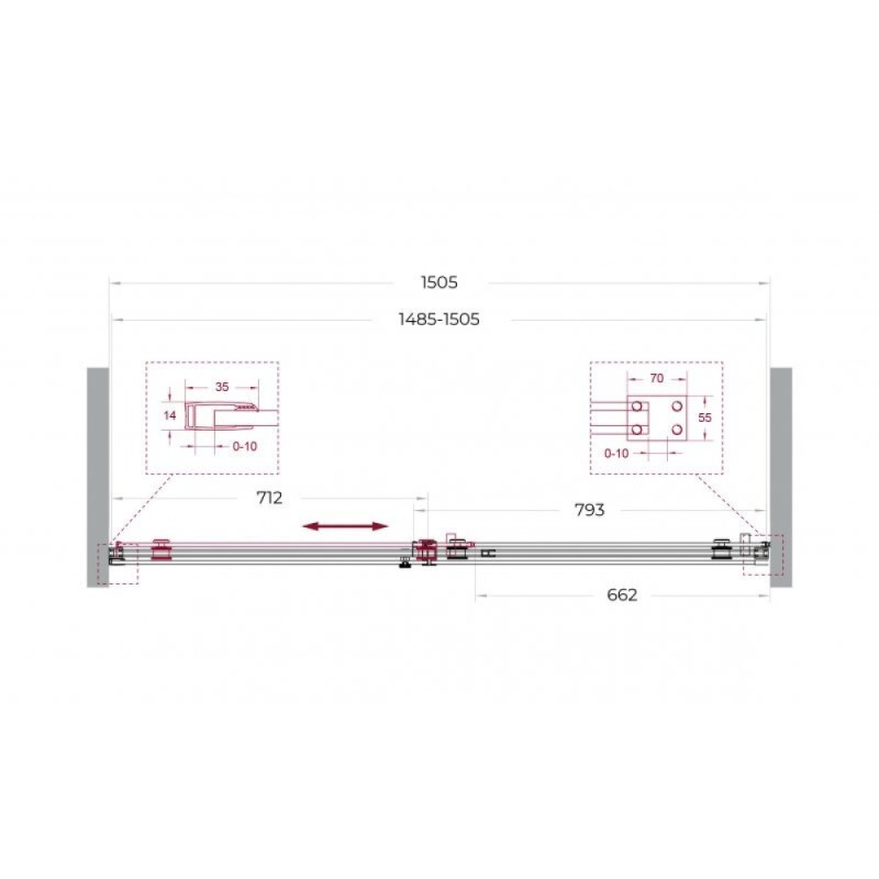 Душевая дверь BelBagno SOFT_CLOSE-2-BF-1-150-C-Cr, 150 см, стекло прозрачное, профиль хром