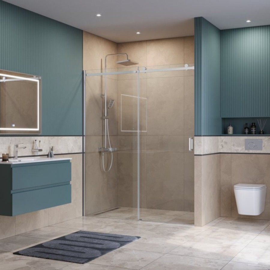 Душевая дверь BelBagno SOFT_CLOSE-2-BF-1-160-C-Cr, 160 см, стекло прозрачное, профиль хром