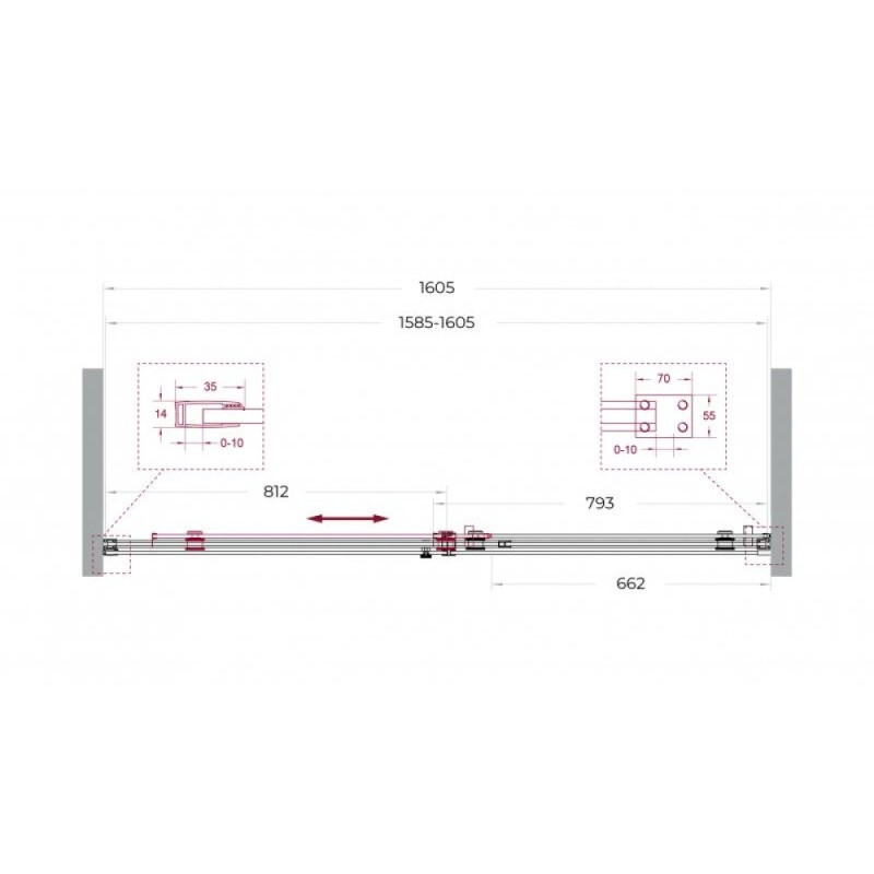 Душевая дверь BelBagno SOFT_CLOSE-2-BF-1-160-C-Cr, 160 см, стекло прозрачное, профиль хром