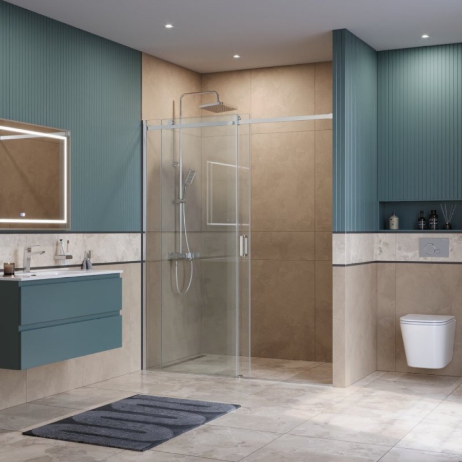 Душевая дверь BelBagno SOFT_CLOSE-2-BF-1-160-C-Cr, 160 см, стекло прозрачное, профиль хром