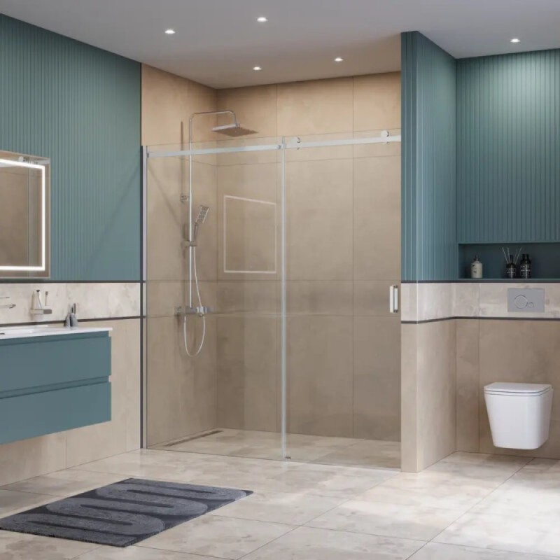 Душевая дверь BelBagno SOFT_CLOSE-2-BF-1-180-C-Cr, 180 см, стекло прозрачное, профиль хром