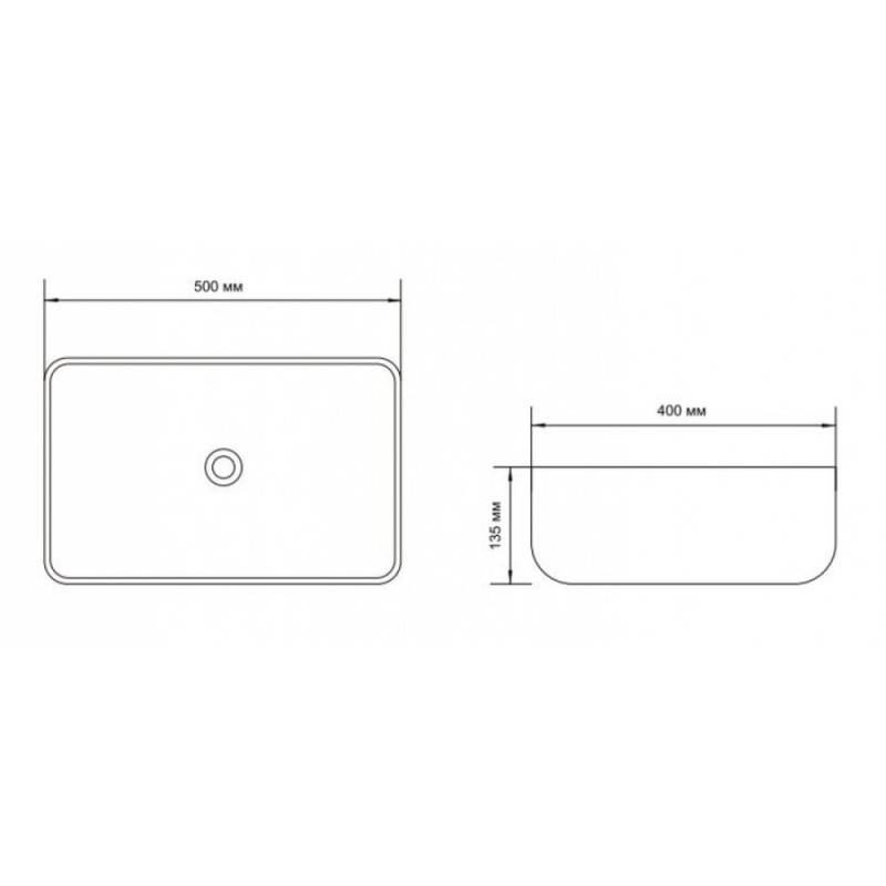 Раковина Aquanet Soul 245833-1-MB 50 x 40 x 13.5 см, накладная, черный
