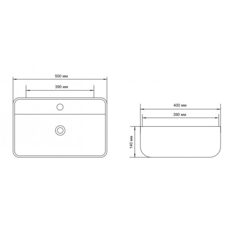 Раковина Aquanet Soul 273670-2-MB 50 x 40 x 14 см, накладная, черный матовый
