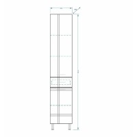 Шкаф-пенал Stella Polar Опера 36 SP-00000013, 36 см, напольный, белый/патина серебро