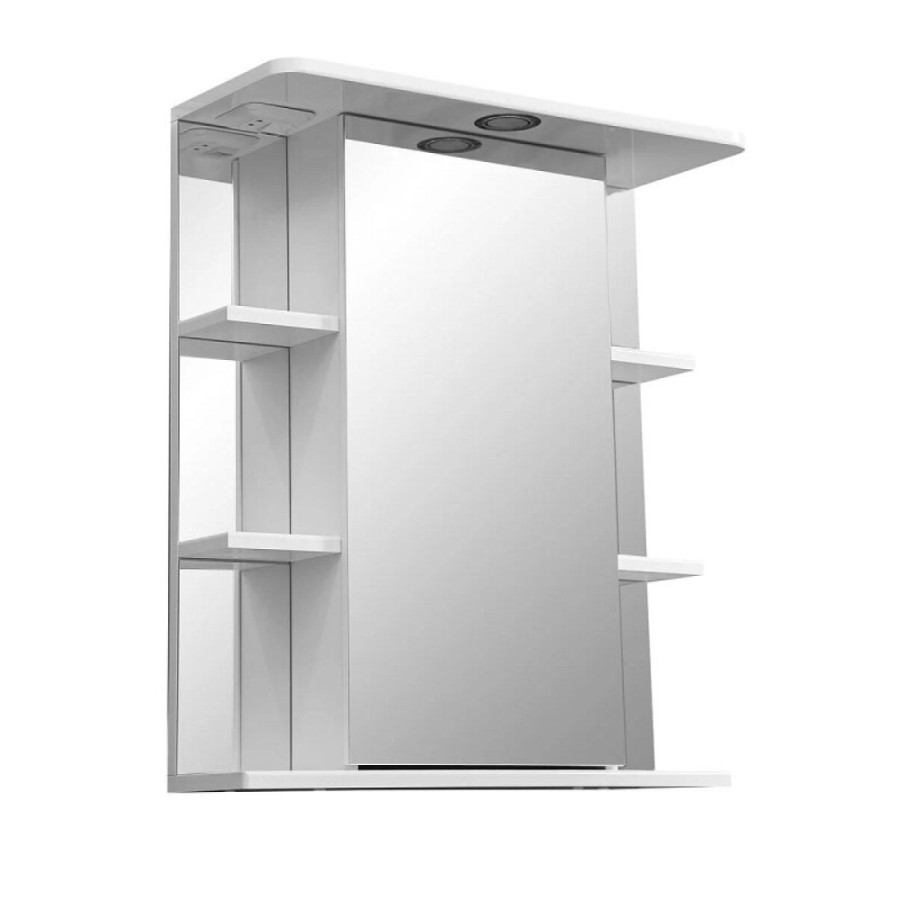 Зеркальный шкаф Stella Polar Концепт Лаура 60/C SP-00000050, 60 см, подвесной, с подсветкой, белый, правый