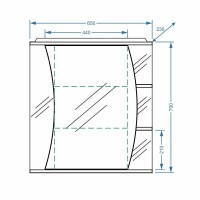 Зеркальный шкаф Stella Polar Концепт Пелаго 65/C SP-00000055, 65 см, подвесной, с подсветкой, белый, правый