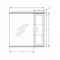 Зеркальный шкаф Stella Polar Концепт 70/C SP-00000127, 70 см, подвесной, с подсветкой, белый, правый