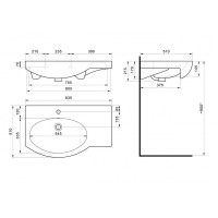 Тумба под раковину Stella Polar Концепт SP-00000129, 80 см, напольная, белая, правая