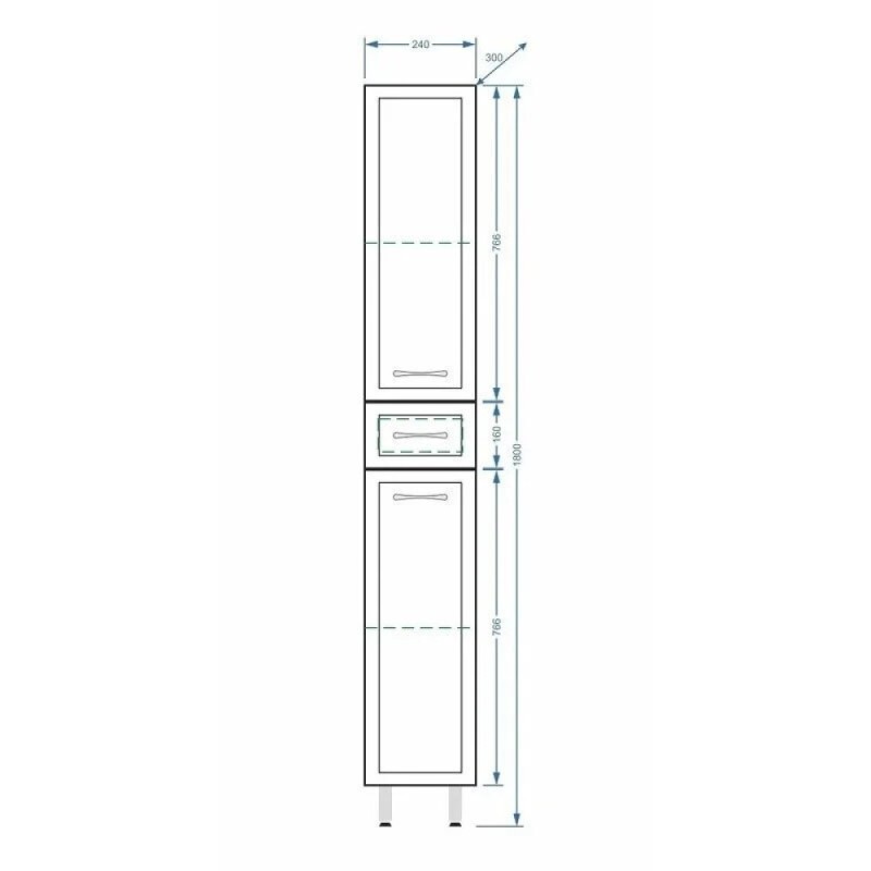 Пенал Stella Polar Концепт 24 SP-00000143, 24 см, напольный, белый