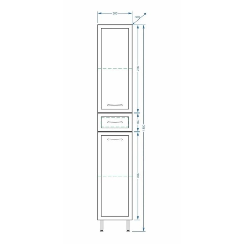Пенал Stella Polar Концепт 30 SP-00000144, 30 см, напольный, белый