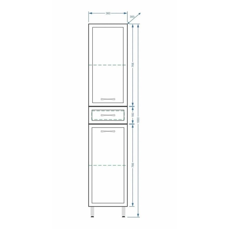 Пенал Stella Polar Концепт 36 SP-00000145, 36 см, напольный, белый