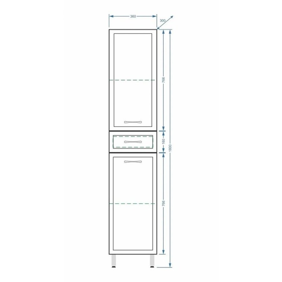 Пенал Stella Polar Концепт 36 SP-00000145, 36 см, напольный, белый