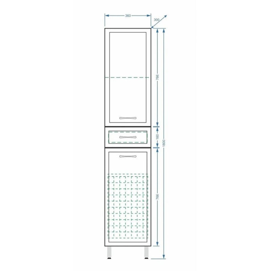 Пенал Stella Polar Концепт 36 SP-00000146, 36 см, напольный, белый