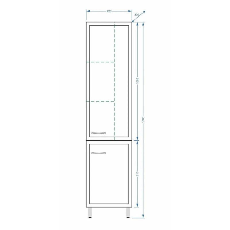 Пенал Stella Polar Концепт 42 SP-00000148, 42 см, напольный, белый