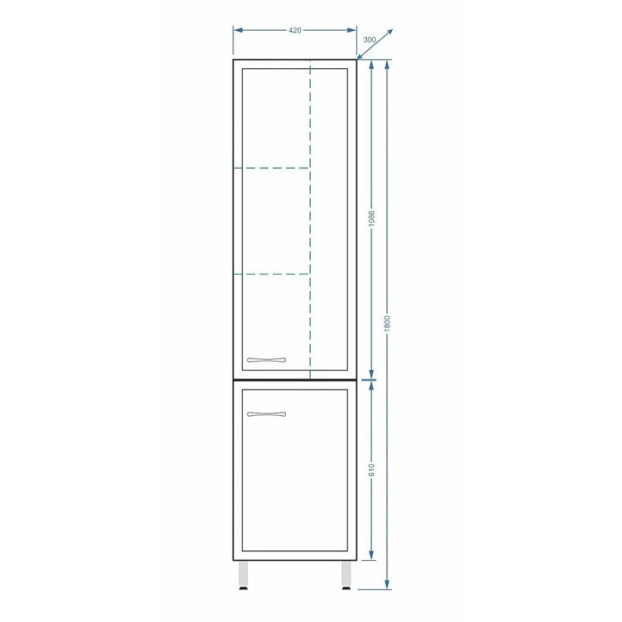 Пенал Stella Polar Концепт 42 SP-00000148, 42 см, напольный, белый