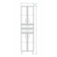Пенал Stella Polar Концепт 48 SP-00000149, 48 см, напольный, белый