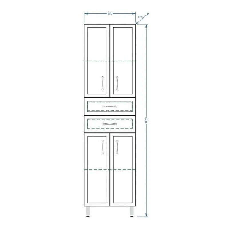 Пенал Stella Polar Концепт 48 SP-00000149, 48 см, напольный, белый
