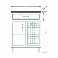 Комод Stella Polar Концепт SP-00000155, 60 см, напольный, с корзиной, цвет белый