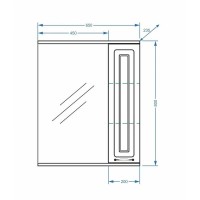 Зеркальный шкаф Stella Polar Кармела 65/C SP-00000184, 65 см, подвесной, правый, ольха белая