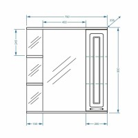 Зеркальный шкаф Stella Polar Кармела 75/C SP-00000185, 75 см, подвесной, правый, ольха белая
