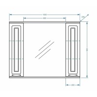 Зеркальный шкаф Stella Polar Кармела 100/C SP-00000187, 100 см, подвесной, ольха белая